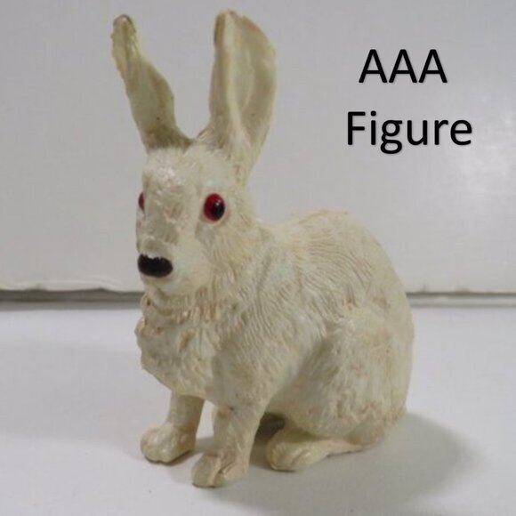 White Rabbit AAA Figure Red Eyes 2.75" tall Snowshoe Hare Realistic - Picture 1 of 9
